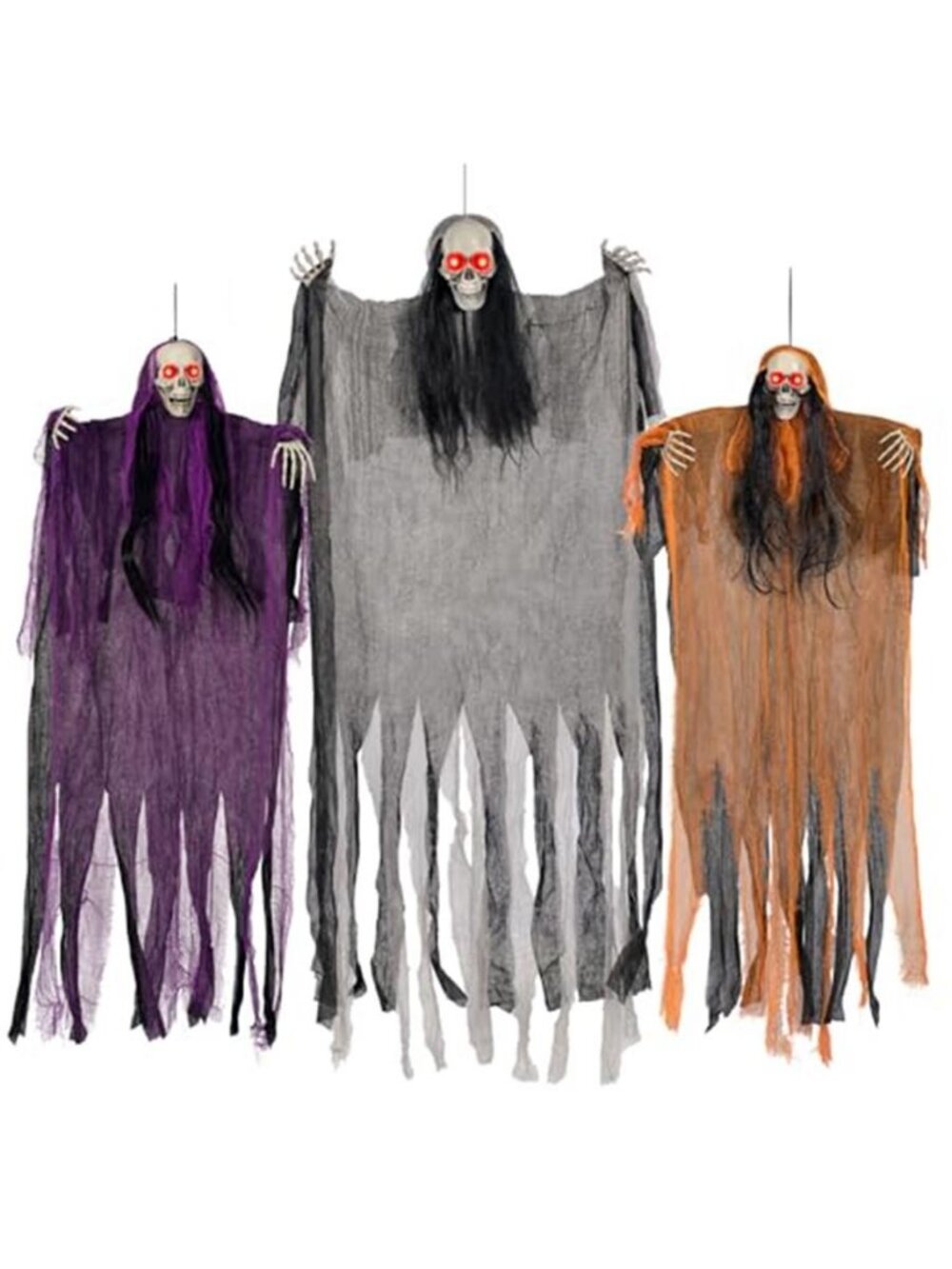 Halloween Decorations 3 Pack Lighted Eye Skeleton Ghosts Indoor Outdoor